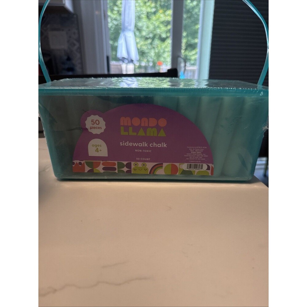 Mondo Llama 50ct Rainbow Sidewalk Chalk – Non-Toxic Outdoor Art Tub